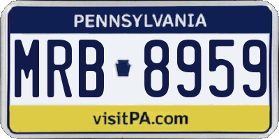 PA license plate MRB8959