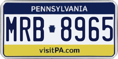 PA license plate MRB8965