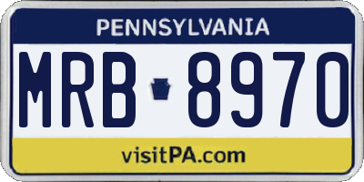 PA license plate MRB8970