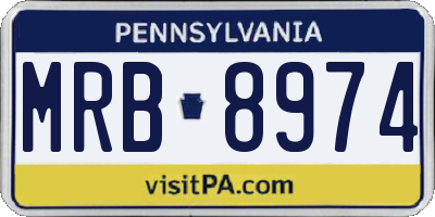 PA license plate MRB8974
