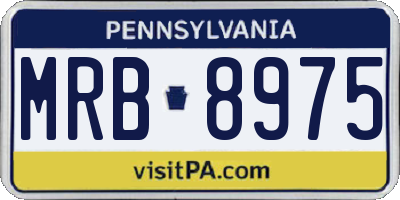 PA license plate MRB8975