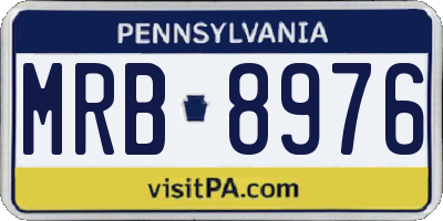 PA license plate MRB8976