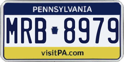 PA license plate MRB8979