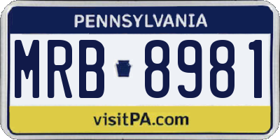 PA license plate MRB8981