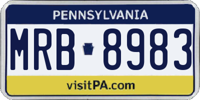 PA license plate MRB8983