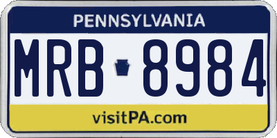 PA license plate MRB8984