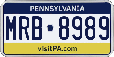 PA license plate MRB8989