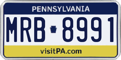 PA license plate MRB8991