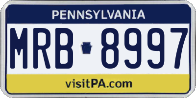 PA license plate MRB8997