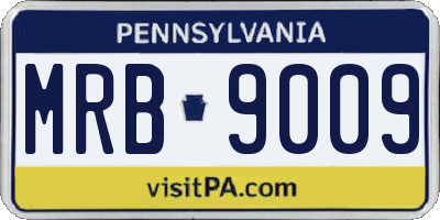 PA license plate MRB9009