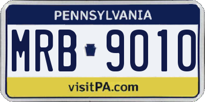 PA license plate MRB9010