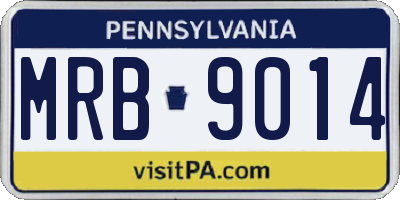 PA license plate MRB9014