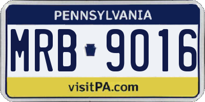 PA license plate MRB9016