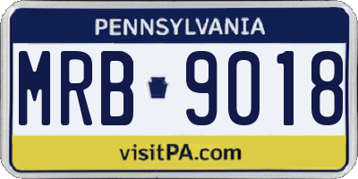 PA license plate MRB9018