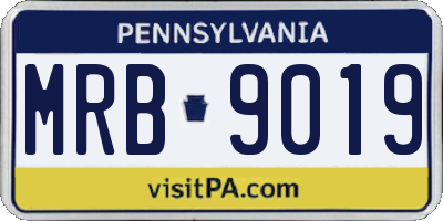 PA license plate MRB9019