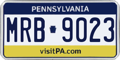 PA license plate MRB9023