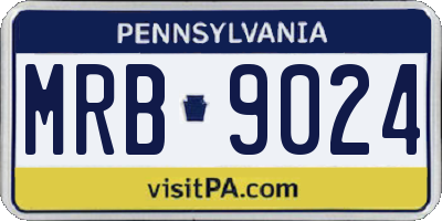 PA license plate MRB9024