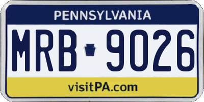 PA license plate MRB9026