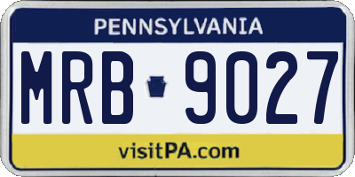 PA license plate MRB9027