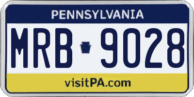 PA license plate MRB9028