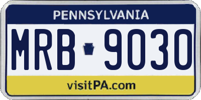PA license plate MRB9030