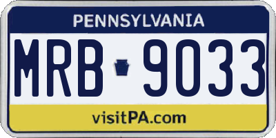 PA license plate MRB9033