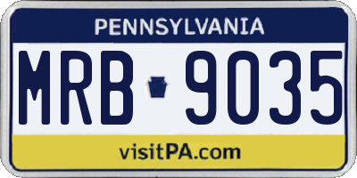PA license plate MRB9035