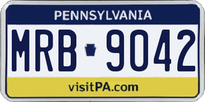 PA license plate MRB9042