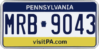 PA license plate MRB9043
