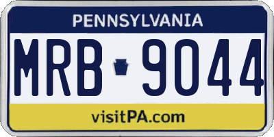 PA license plate MRB9044