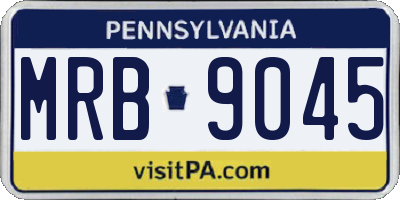 PA license plate MRB9045
