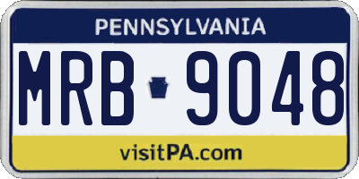 PA license plate MRB9048
