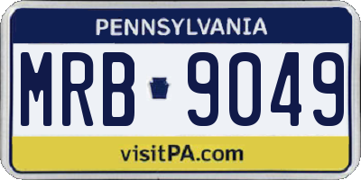 PA license plate MRB9049