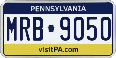 PA license plate MRB9050