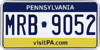 PA license plate MRB9052