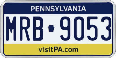 PA license plate MRB9053