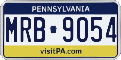 PA license plate MRB9054