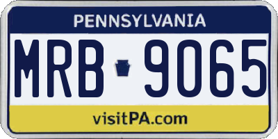 PA license plate MRB9065