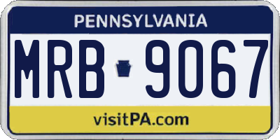 PA license plate MRB9067