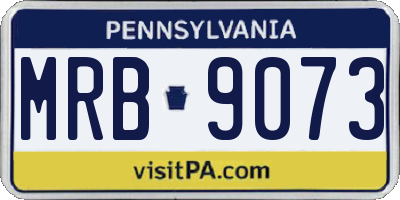 PA license plate MRB9073