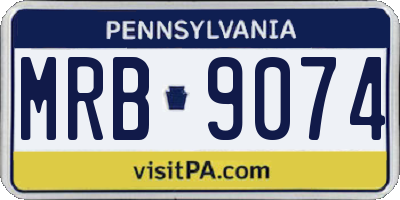 PA license plate MRB9074
