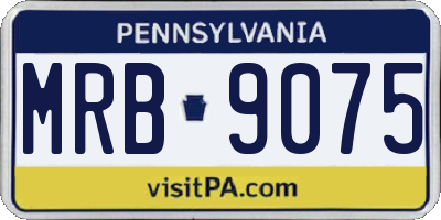 PA license plate MRB9075