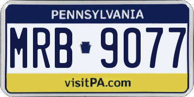 PA license plate MRB9077