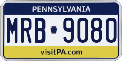 PA license plate MRB9080