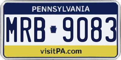 PA license plate MRB9083