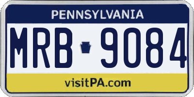 PA license plate MRB9084