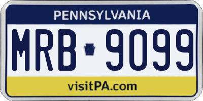 PA license plate MRB9099