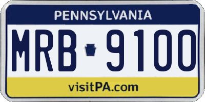 PA license plate MRB9100