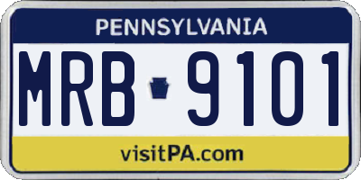 PA license plate MRB9101