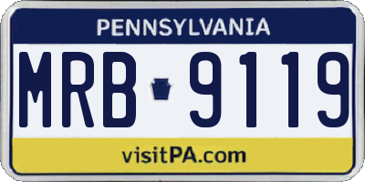 PA license plate MRB9119